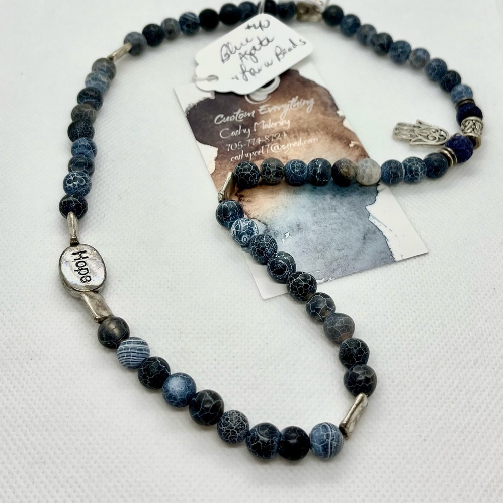 Blue Agate Half Mala